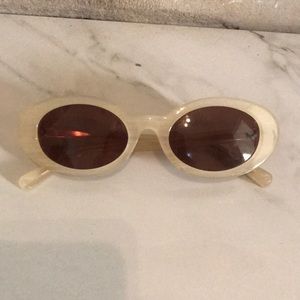 Elizabeth & James White Oval Sunglasses